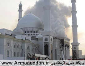 آتش‌سوزی در بزرگترین مسجد قزاقستان + تصاویر