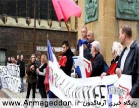 تظاهرات موافقان و مخالفان احداث یک مسجد در شمال فرانسه